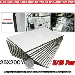 5/10Pcs 5/10MM Car Sound Deadener Heat Insulation Mat for Auto Van Sound Proof Deadening Insulation Mat Car Accessories Interior