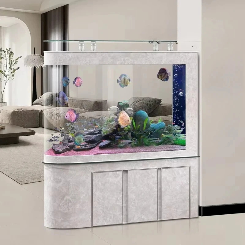 

Новая перегородка от пола до потолка среднего и большого размера, аквариум с золотой рыбкой кои, экран для домашнего офиса, аквариум без воды для гостиной