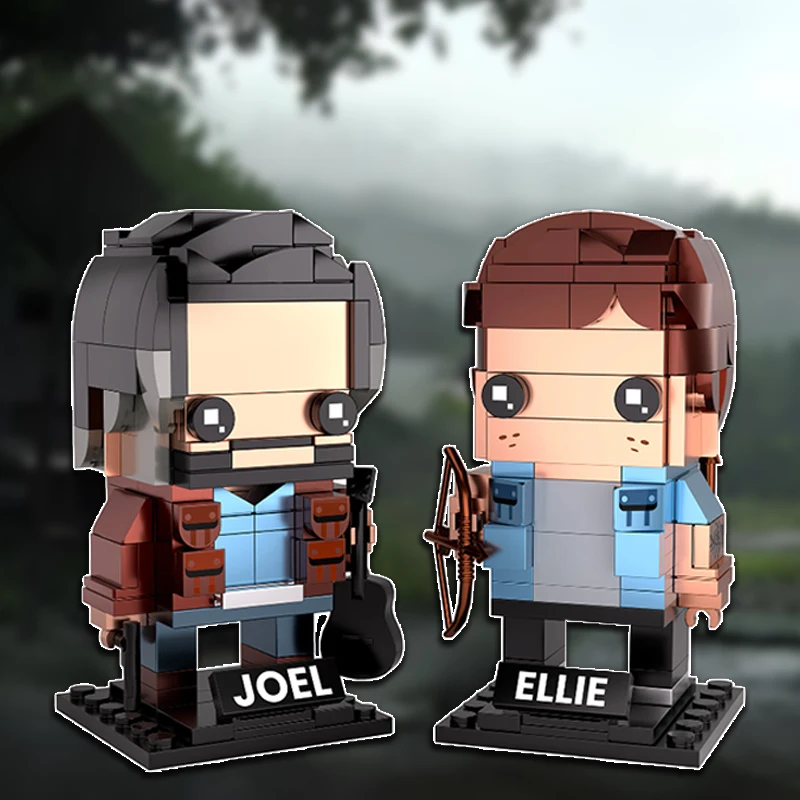 MOC last Survivored Joel and Ellie Brickheadz Building Block Set Ideas Movie Figures Model Toys Kids Gifts