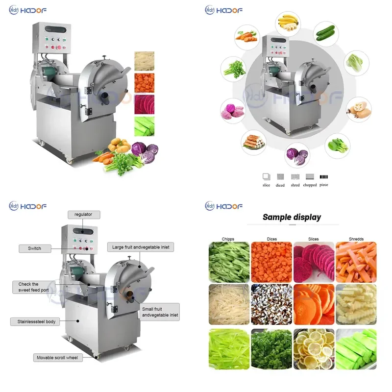 2026 Efficient 4 in 1 Commercial Fruit and Vegetable Cutter Salad Master Vegetable Cutter Automatic Cutting Machine