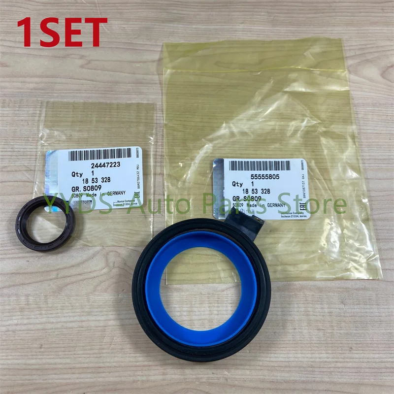 1Set Crankshaft Front Rear Oil-Seal 55555805 24447223 For C-hevrolet C-ruze S-onic T-rax Hideo E-pica Aveo O-pel A-stra Zafira