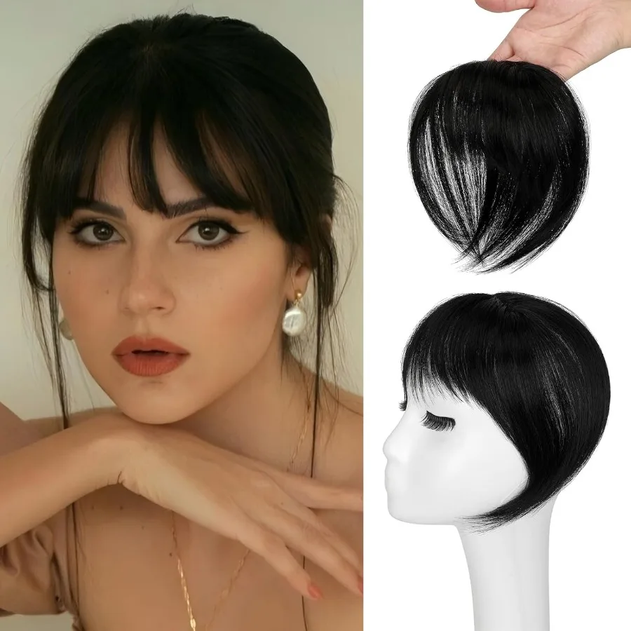 3603D الشعر الاصطناعية توبر للنساء مع الانفجارات وهمية Wispy في الظلام الأسود واقعية ارتداء اليومي حل الشعر للمظهر الطبيعي أ