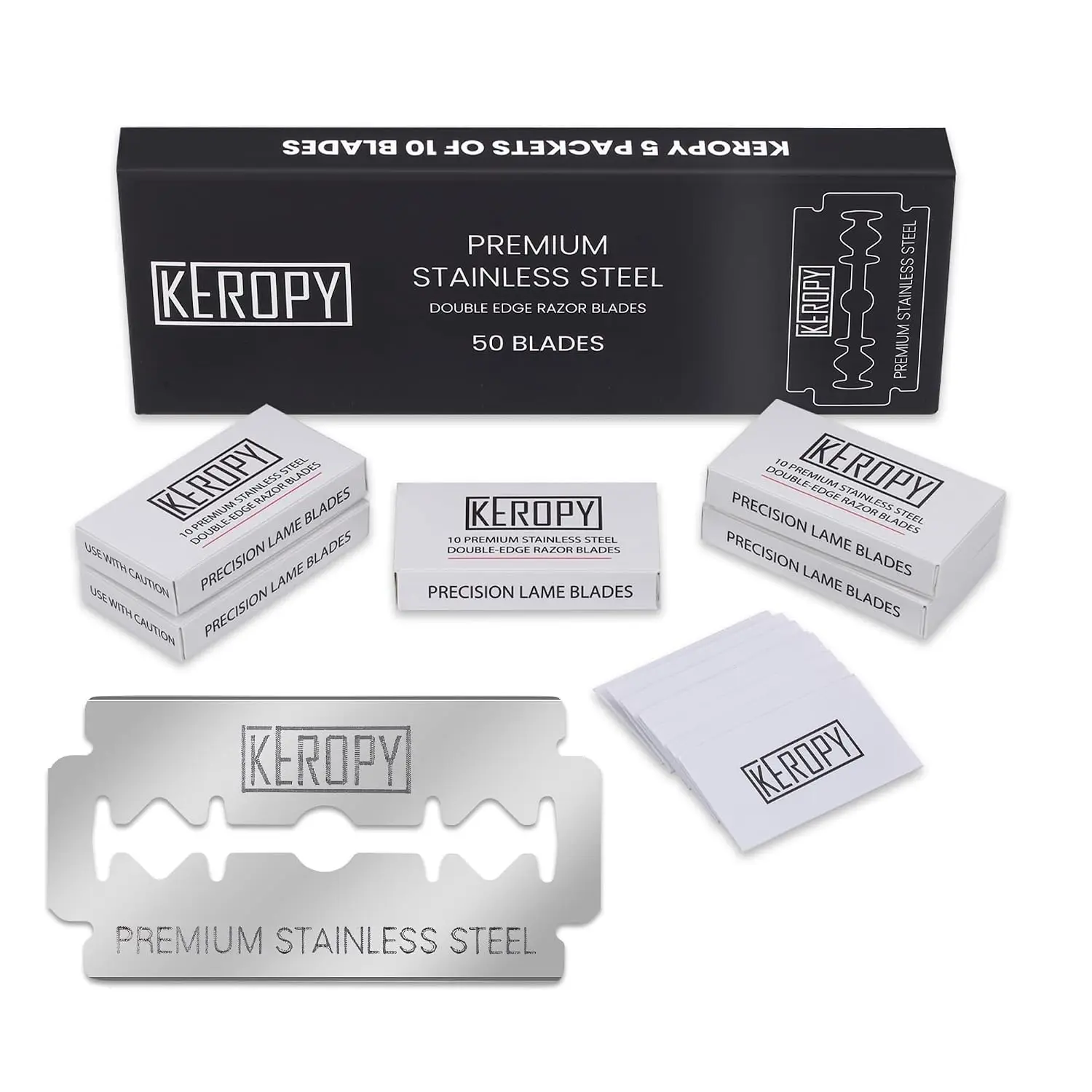 Precision Safety Razor Blades, Chromium Coated, 3X Sharper, Sensitive Skin, Lasts 2-4 Shaves