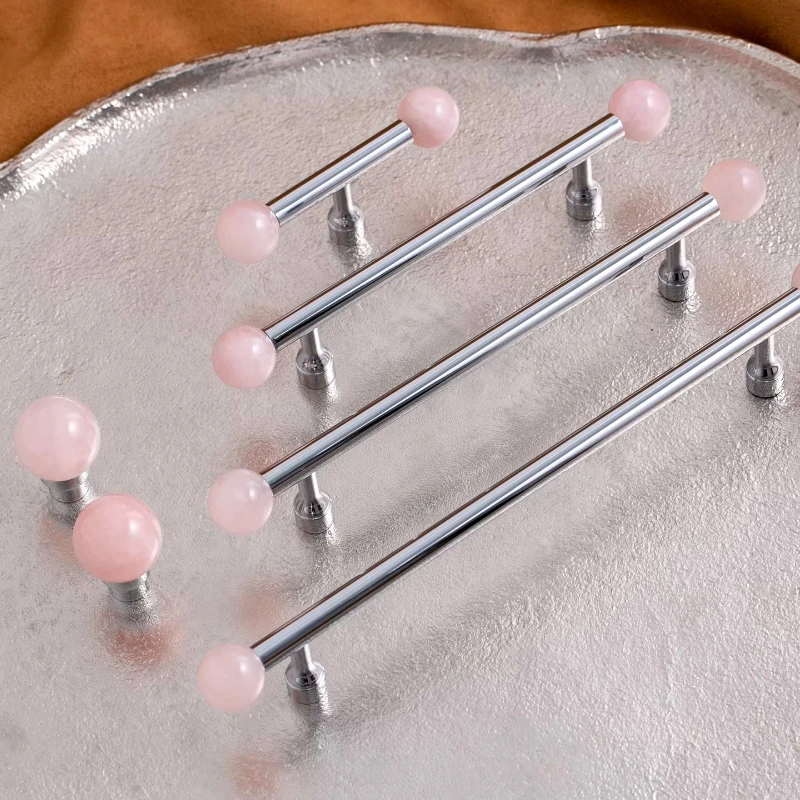 Natural Crystal + Brass White Crystal Cabinet Knobs Cupboard Drawer Pull Handle for Kitchen Drawer Pulls Knobs Decorative Knob