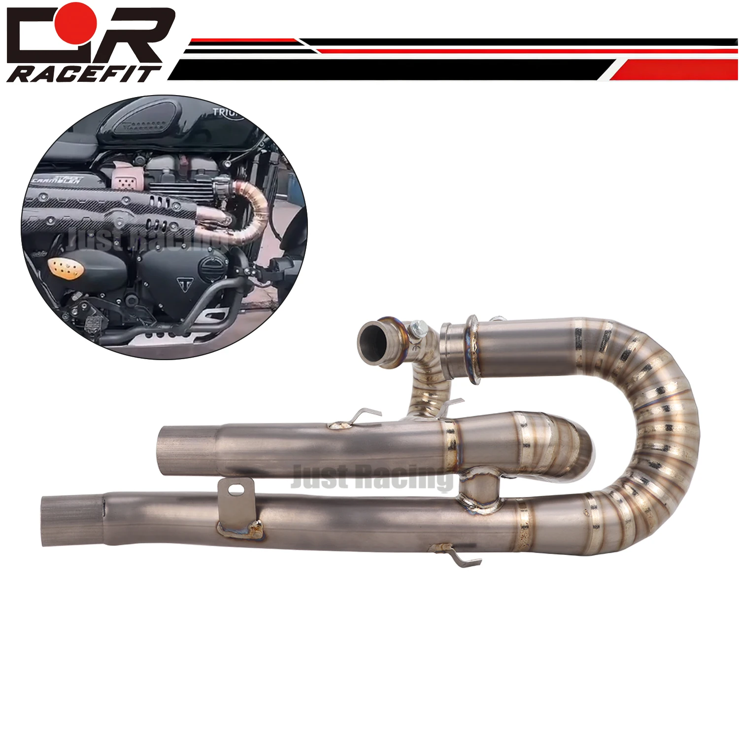 

For Triumph Scrambler 1200XE 1200 XE 2019-2023 1200XC Exhaust Header Front Pipe Titanium