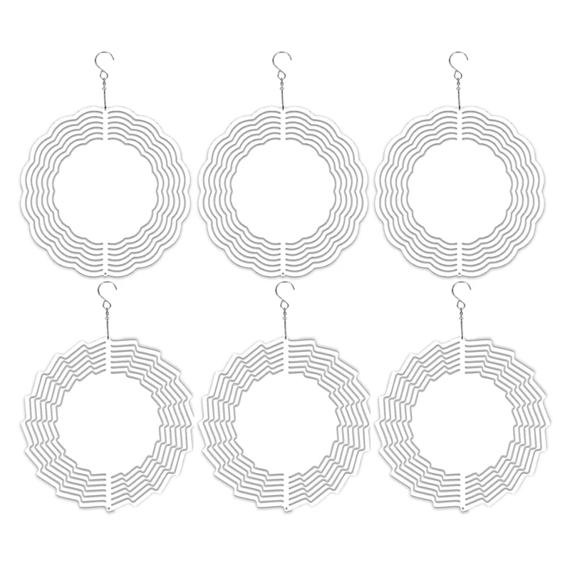 

6 Pack Sublimation Wind Spinner Blanks 10 Inch Sublimation Wind Spinner Blanks For Indoor Outdoor Garden Decoration