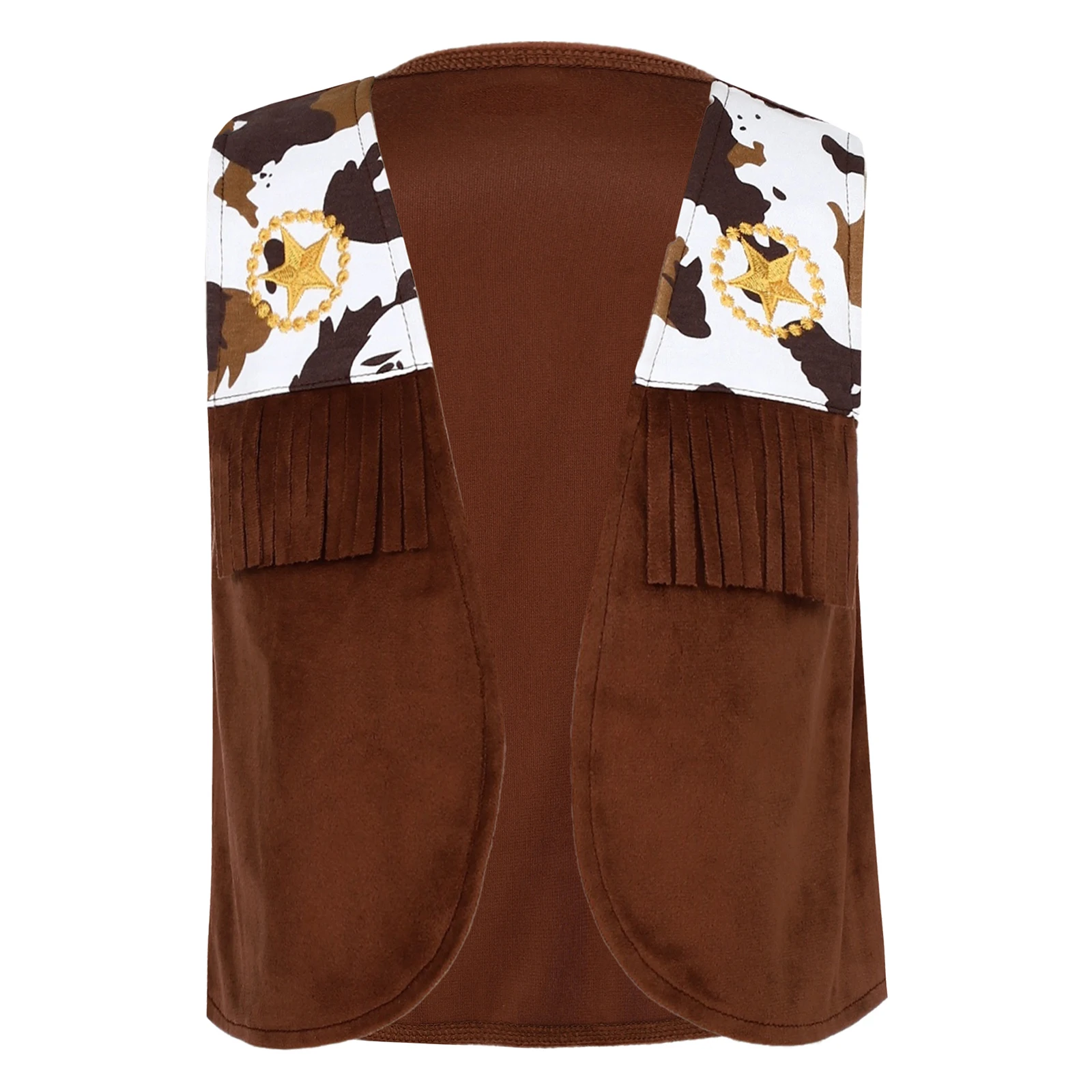 

Boys Girls Cowboy Cowgirl Dress-up Costume Open Front Fringed Cowboys Waistcoat Vest for Halloween Carnival Cosplay Themed Party