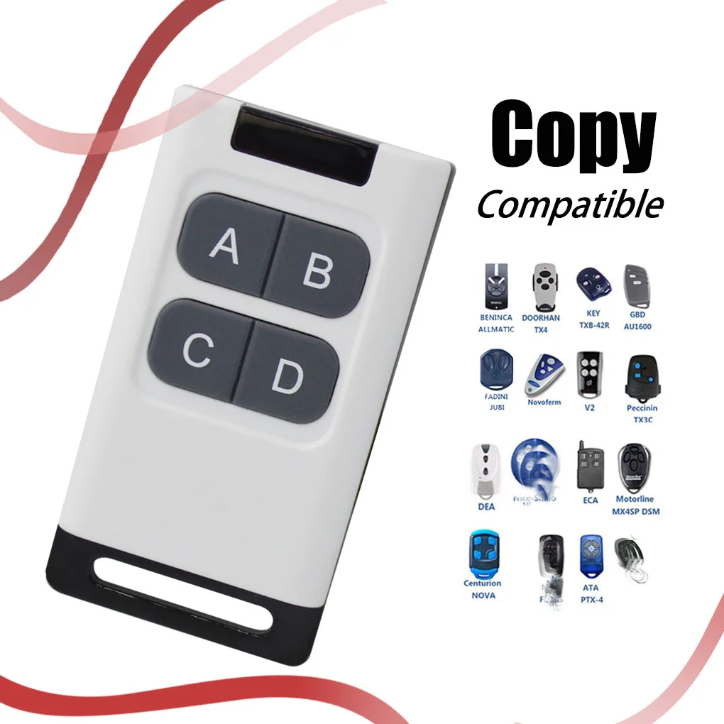10pcs 433MHz Universal Copy Remote Control, 4-Channel Duplicator for Garage Door, Gate, Rolling Shutter Opener