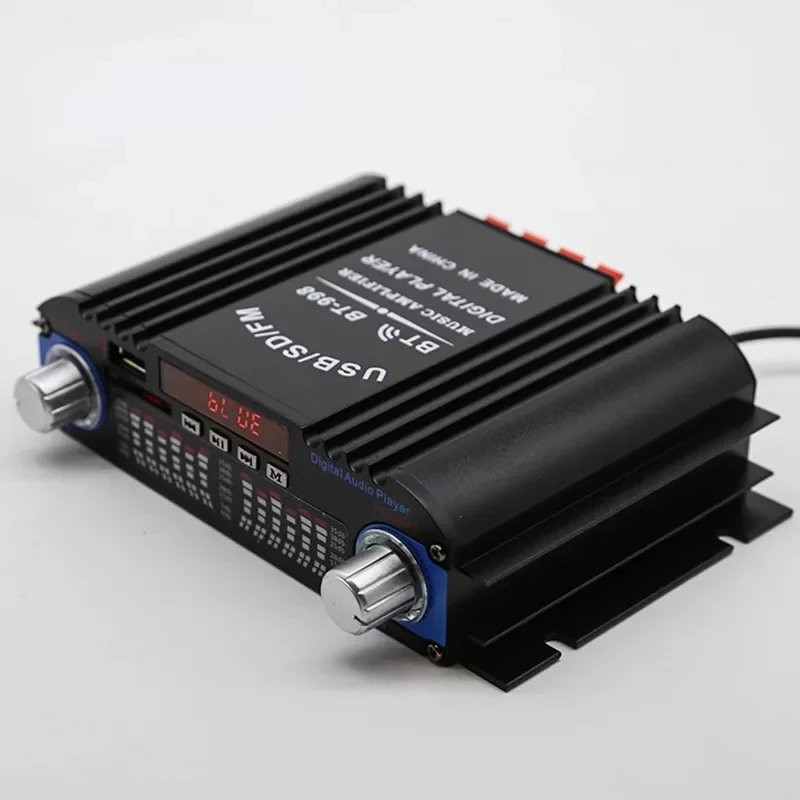 1600W Peak Power HiFi Sound Amplifier Digital 4 Channel Audio Amplifier Bluetooth Karaoke Player FM Radio Support Remote Control