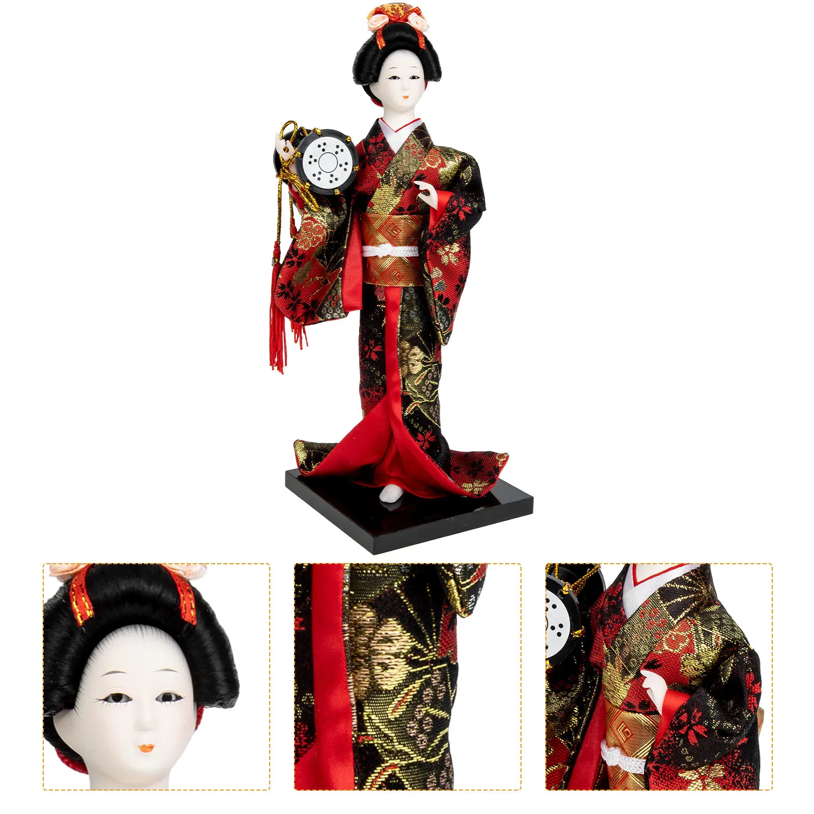 Traditional Japanese Kimono Geisha Ornament Fine Workmanship Flat Bottom Base Stable Desktop Display Creative