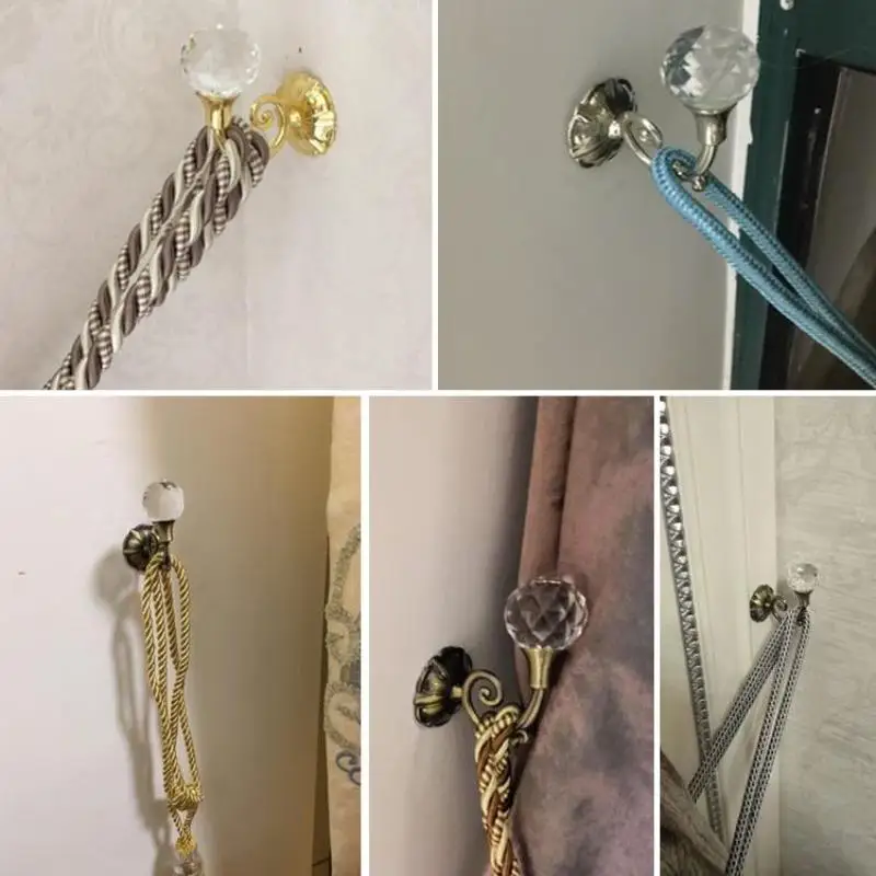 1 Pair Curtain Tieback Small Hanging Hook Hollow Holder Decoration