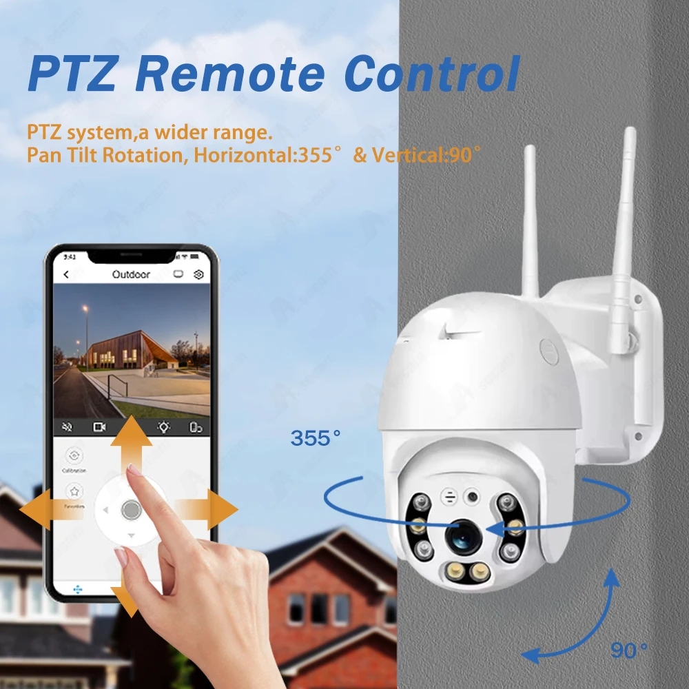 Câmera de vigilância IP PTZ ao ar livre, 8MP, WiFi, lente Singl, rastreamento automático, detecção humana AI, vídeo CCTV, câmera de segurança, ICSee