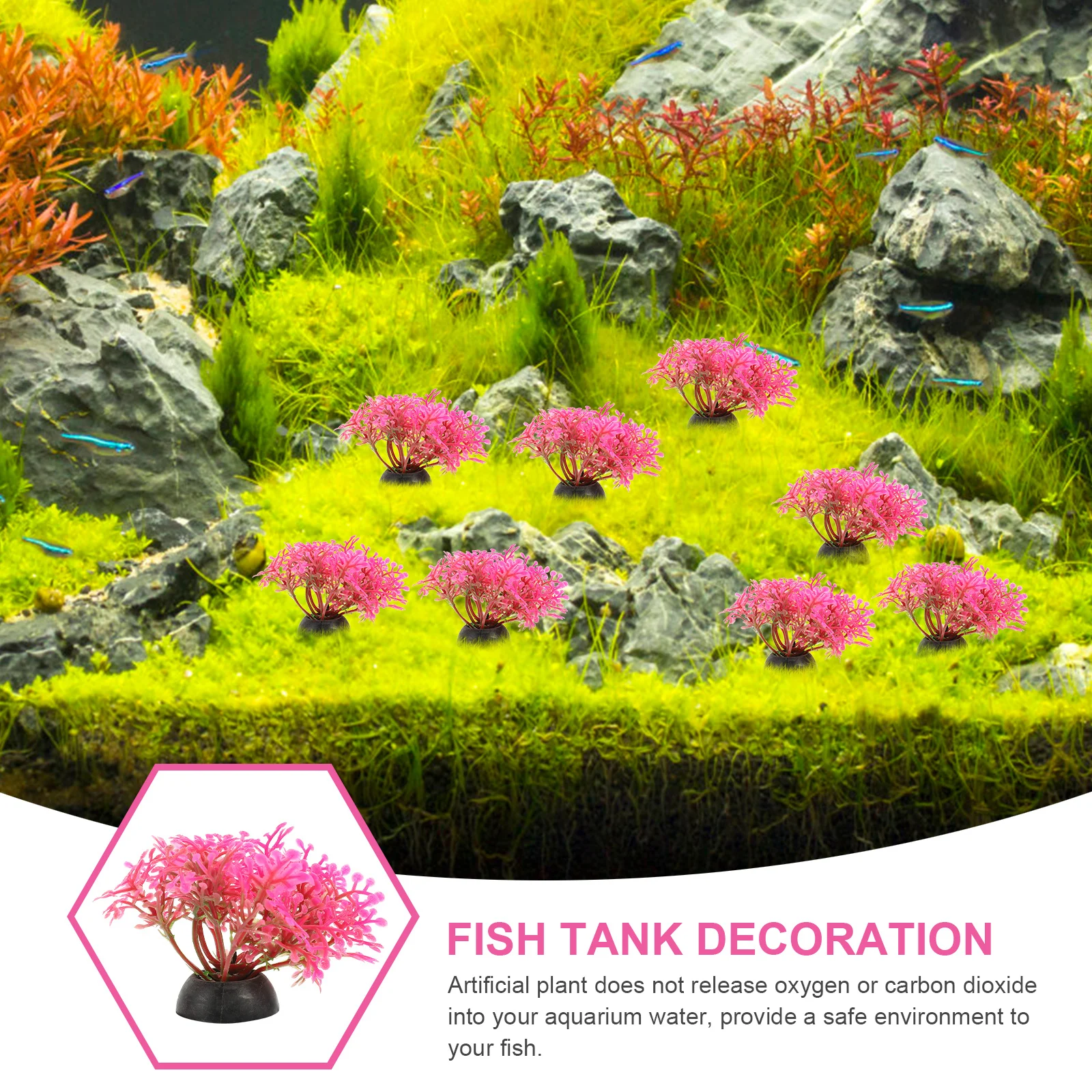 

20Pcs Thick Base Plastic Aquarium Plants Fake Water Grass Betta Fish Tank Decoration Fish Tank Landscape Accessories Aquarium