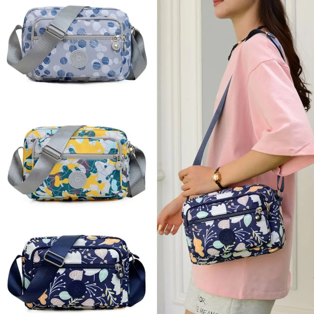 Floral Crossbody Bag Durable Oxford Casual Handbag Shoulder Bag Women