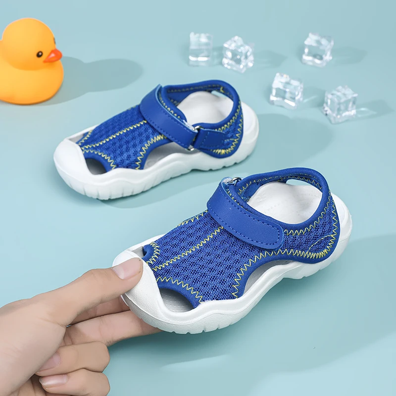 New Arrival letnie dziecięce plażowe chłopięce sandały na co dzień buty dziecięce zakryte palce dziecięce antypoślizgowe lekkie sandały sportowe dla dziewczynek