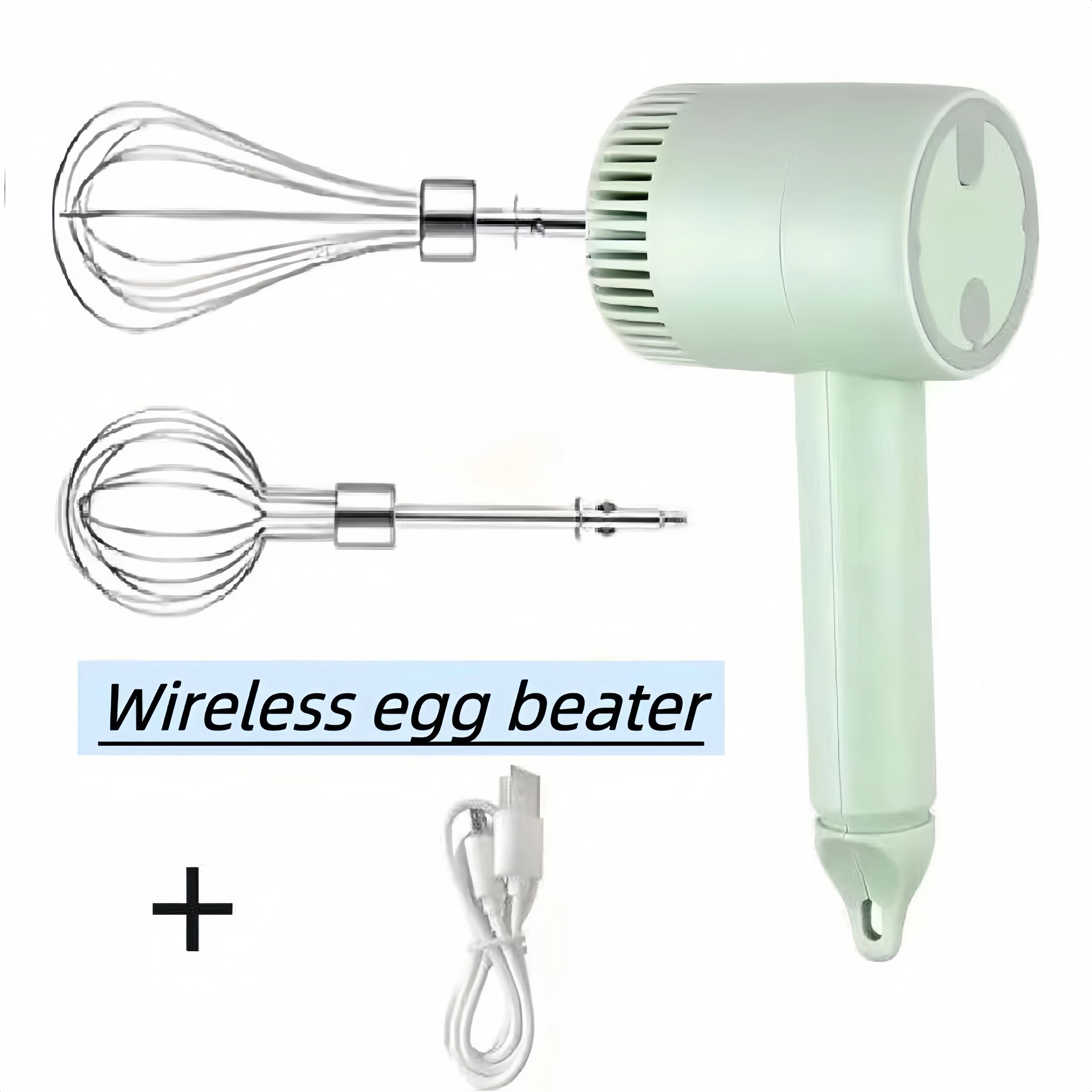 

Versatile Wireless Electric Milk Frother & Egg Beater - Usb Rechargeable, 3-Speed Handheld Mixer For Cooking, Includes 2 Whisks