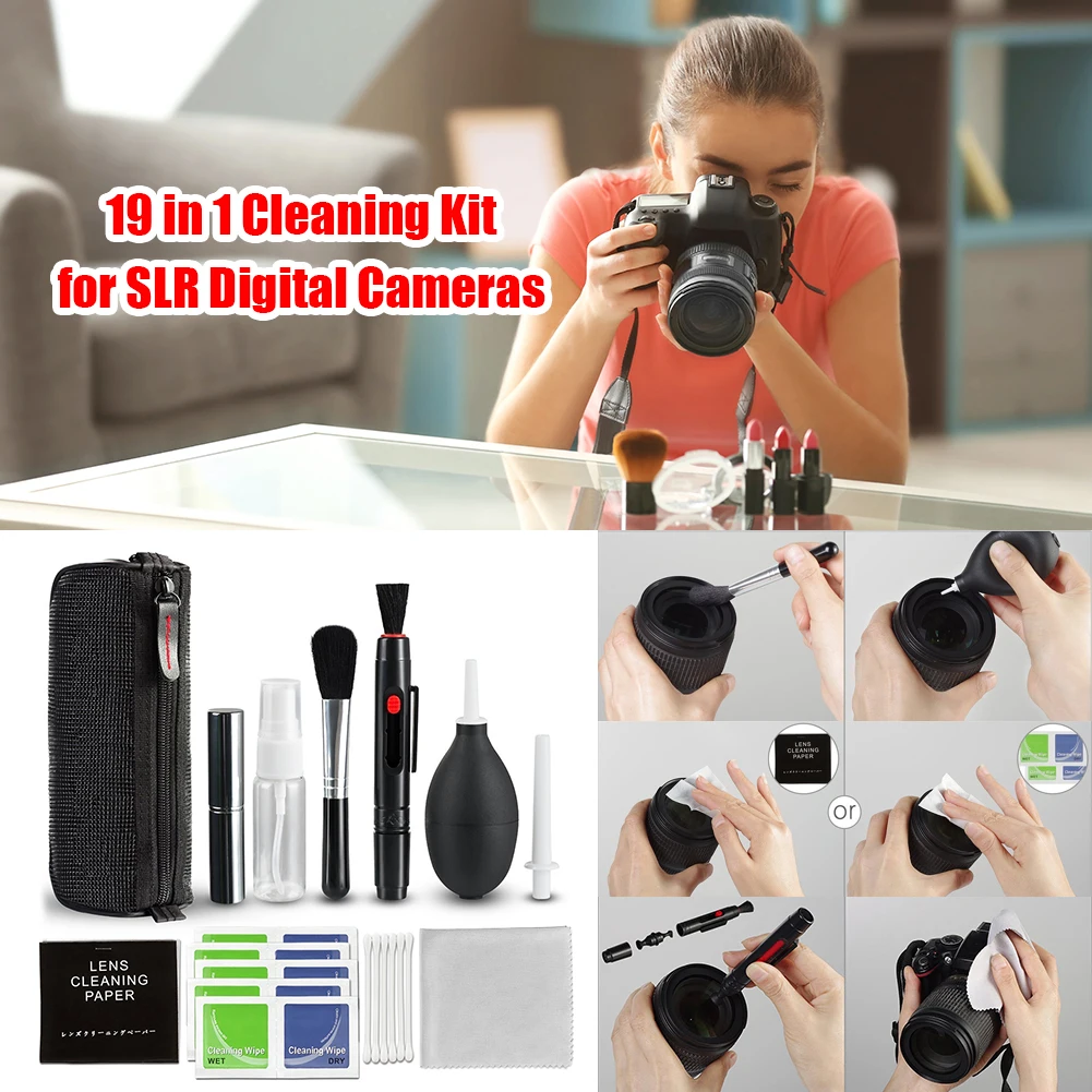 47/24/19/7-teiliges Staubentfernungs-Set für Kameras, Reinigungsstift und Bürsten-Kit für DSLR-Objektive und Digitalkamera-Sensoren