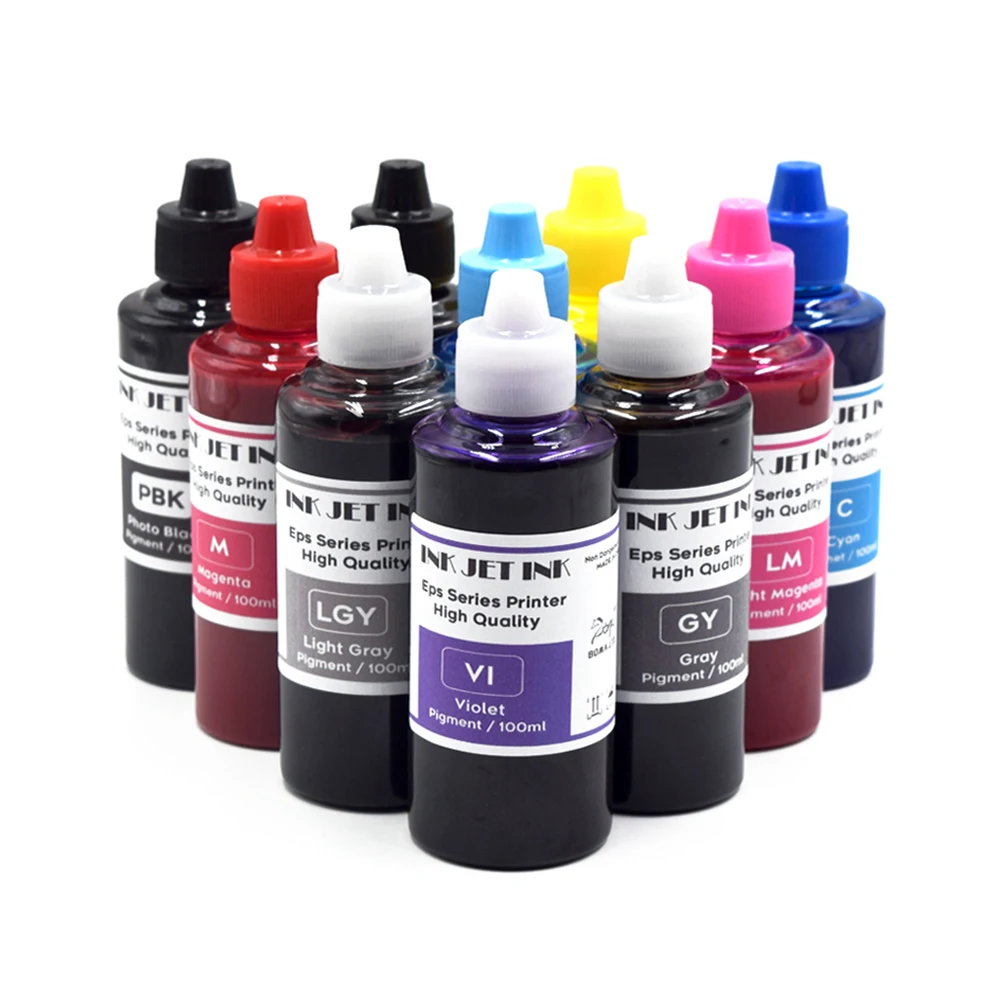 100ML 10Colors Water Based Pigment Ink For Epson Surecolor SC-P700 P900 P908 P708 P700 P900 T47A T46S Inkjet Printers