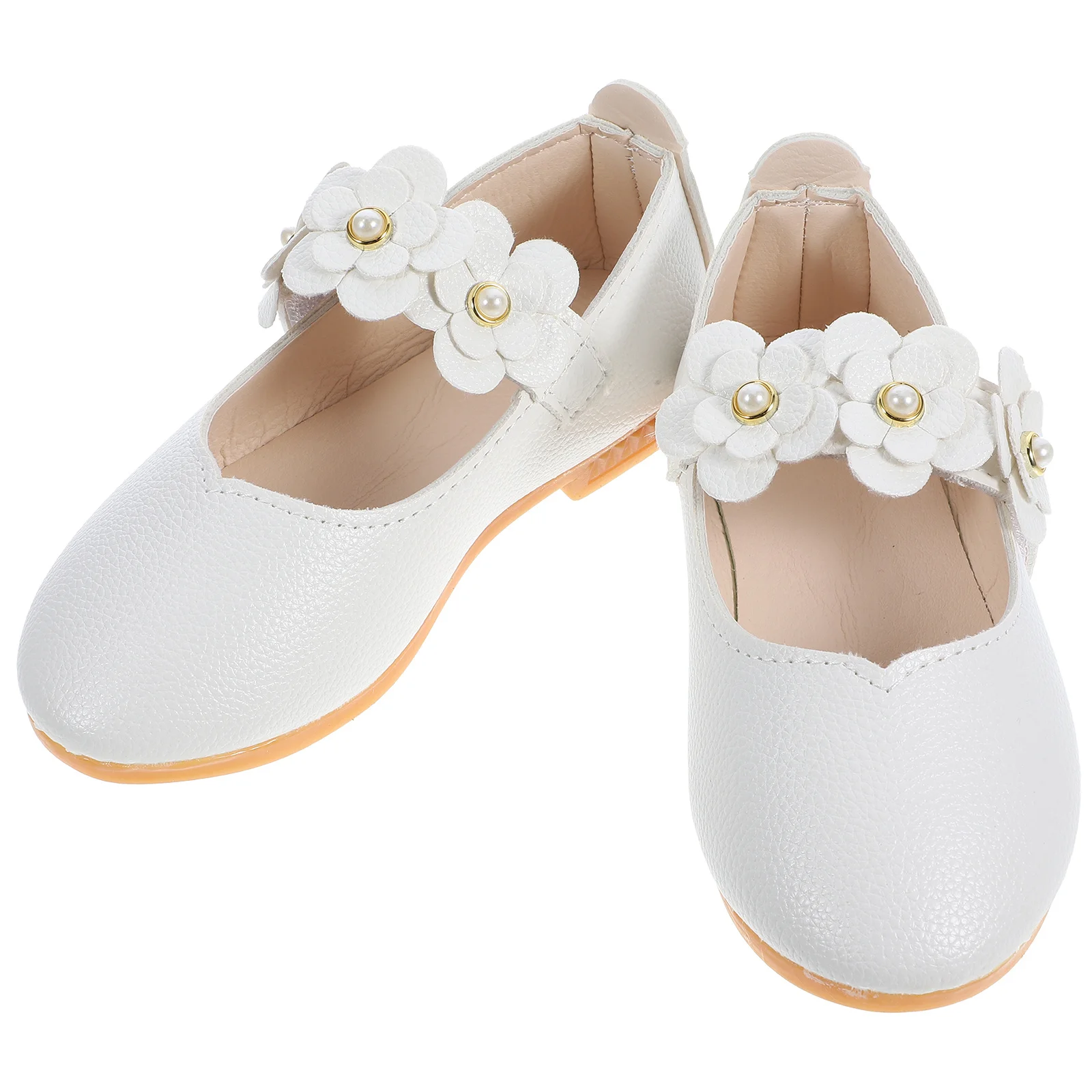 1 زوج الأطفال وحيد الأحذية تصميم أنيق تنفس مادة مريحة منع رائحة القدم الأبيض حجم 26 Eu27 Us95 Uk10