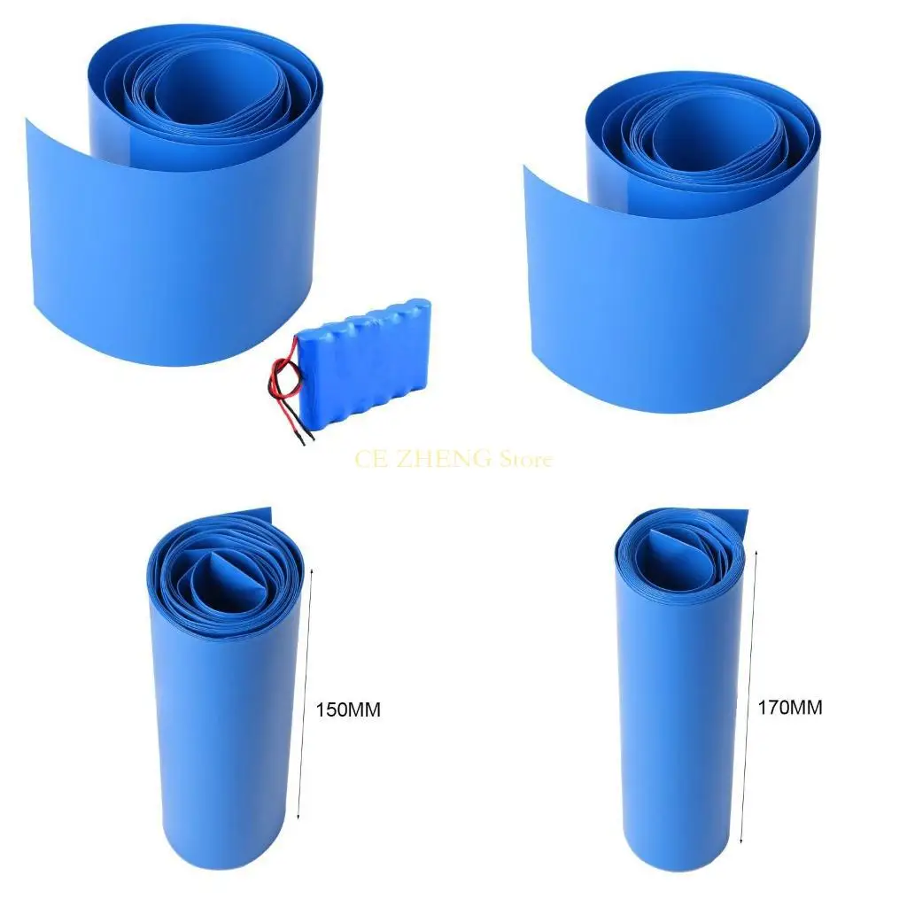 E56B 14500 18650 26650 -ion بطارية PVC PVC قابلة للتقلص الأكمام 2M