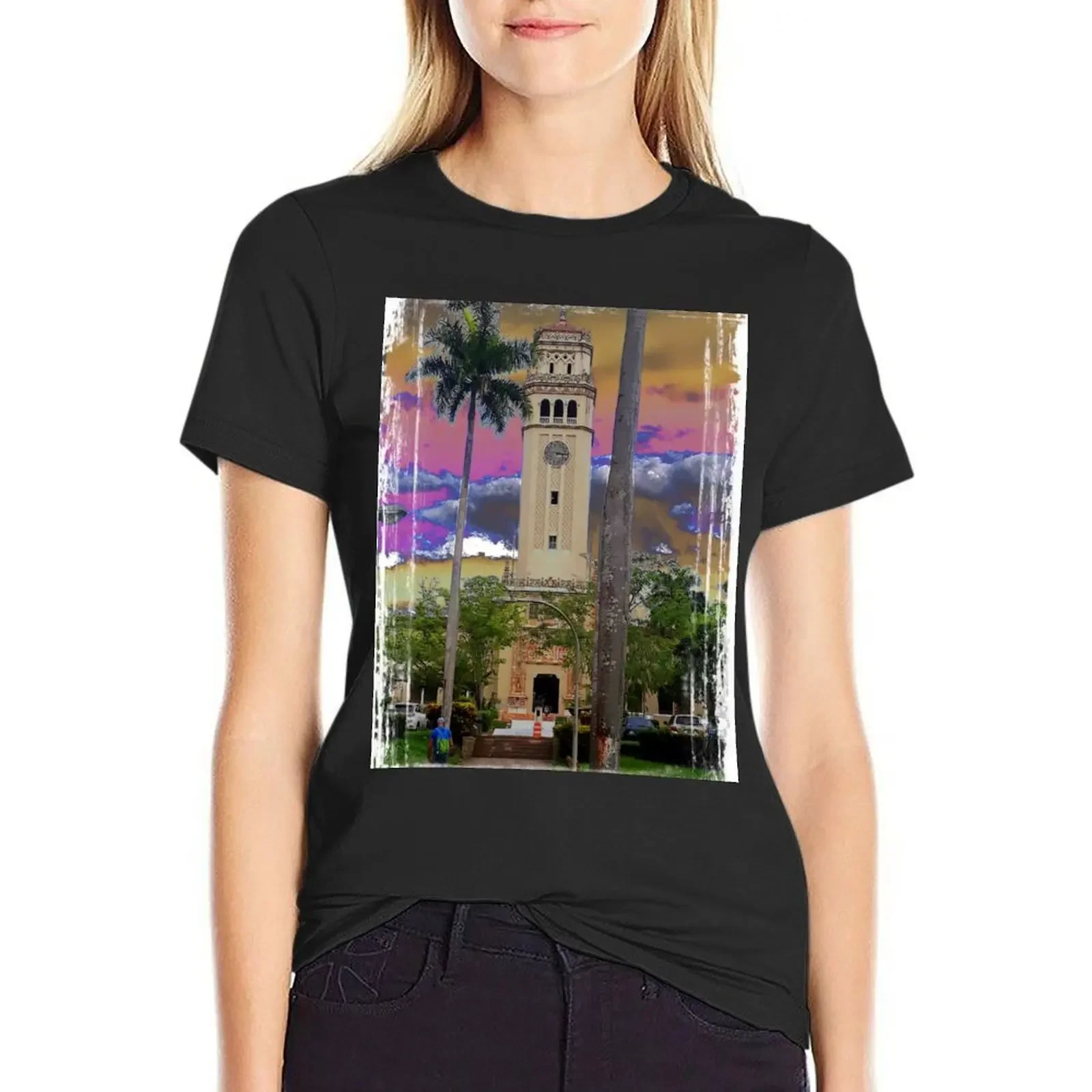 The main tower of the University of Puerto Rico - Rio Piedras campus (UPR RP) T-Shirt graphics t-shirt dress for Women plus size