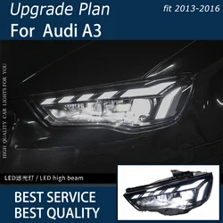 Car Lights for Audi A3 8V Sedan Sportback 2013-2016 S3 LED Auto Headlight Assembly Upgrade A5 Style Bifocal Lens Accessories