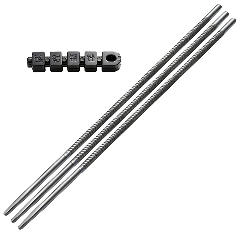 3PCS 4 4.8 5.5mm Chainsaw File Set Industrial Steel Files With Handle For Electric Saw Precision Double Cut 245mm