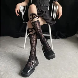 Korean Lolita Harajuku Split Toe DIY Straps Lace Midtube Socks Sweet Fashion Cool Girl Stockings Japanese JK Student Stockings