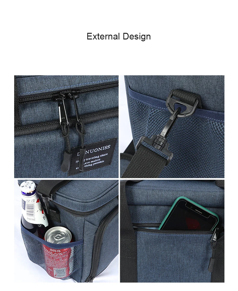 13L Thermische Tasche Mittagessen Box Für Arbeit Picknick Tasche Männer Auto Bolsa Kühlschrank Tragbare Eis Kühler Bier Handtasche Halten Lebensmittel rucksack – Detail 9
