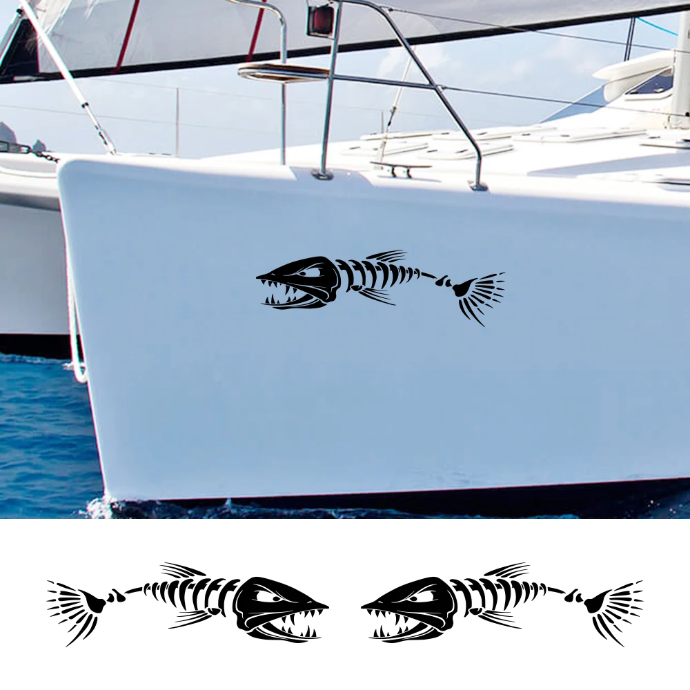 Graphics Large Fish Bone Stickers For Car Boat Body Decal Cruise Mural Vinyl Covers Auto Tuning Styling Engine Hood Decoration