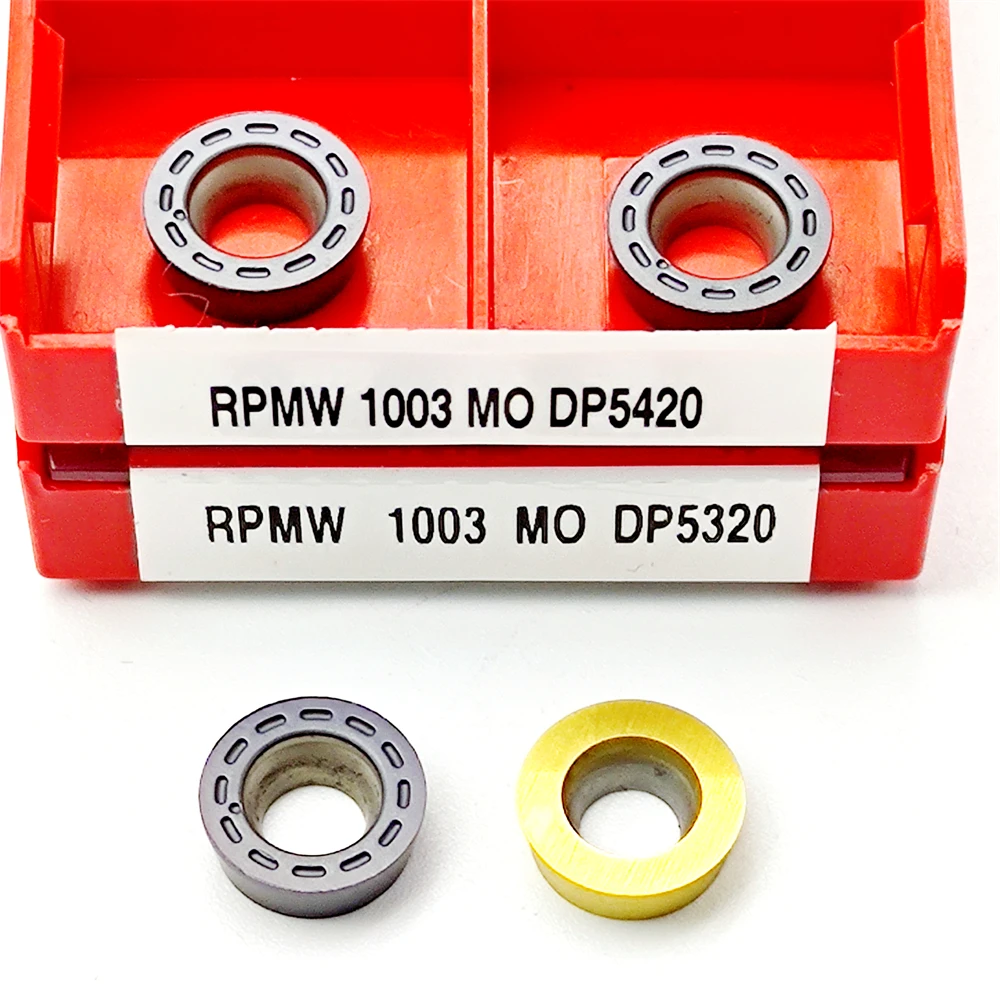 كربيد إدراج RPMW1003 DP5320 DP5420 CNC مخرطة القاطع شفرات للصلب الحديد عالية السرعة أدوات الطحن RPMW 1003 MO DP 5320 5420