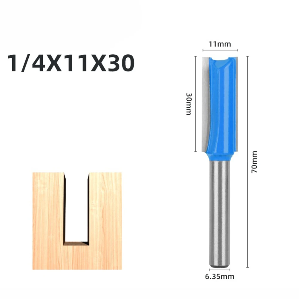 6.35mm Shank Straight Bit Tungsten Carbide Single Double Flute Router Bit Woodworking Milling Cutter Carbide Router Bit