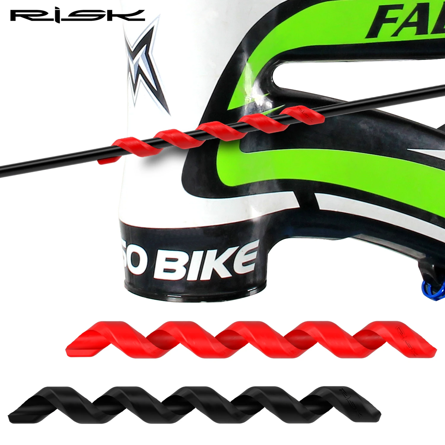 10pcs RISK Bike Cable Housing Protector Bicycle Frame Protection Guard Rubber Sleeve Spiral Wrap Shift Derailleur Brake Cable