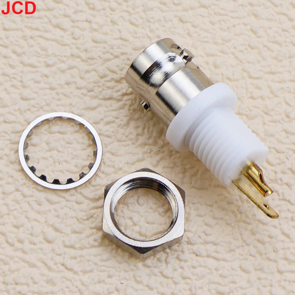 JCD 1/2/5pcs BNC-50KY BNC-KY Insulated White Glue Q9 BNC Female Socket Welding Panel Connector With Nut Washer