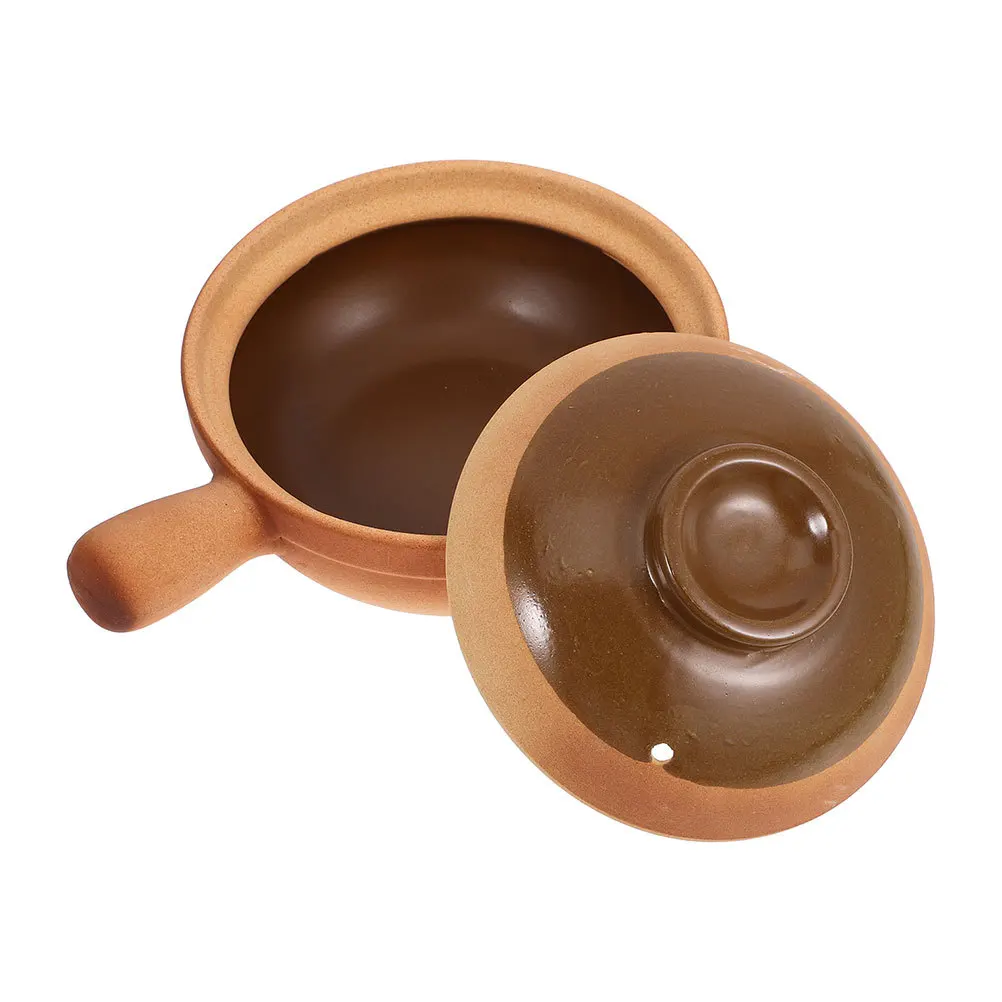 

600Ml Clay Cooking Pot Traditional Chinese Stew Soup Rice Asian Cookware Multifunctional Oven Safe Baking Porridge
