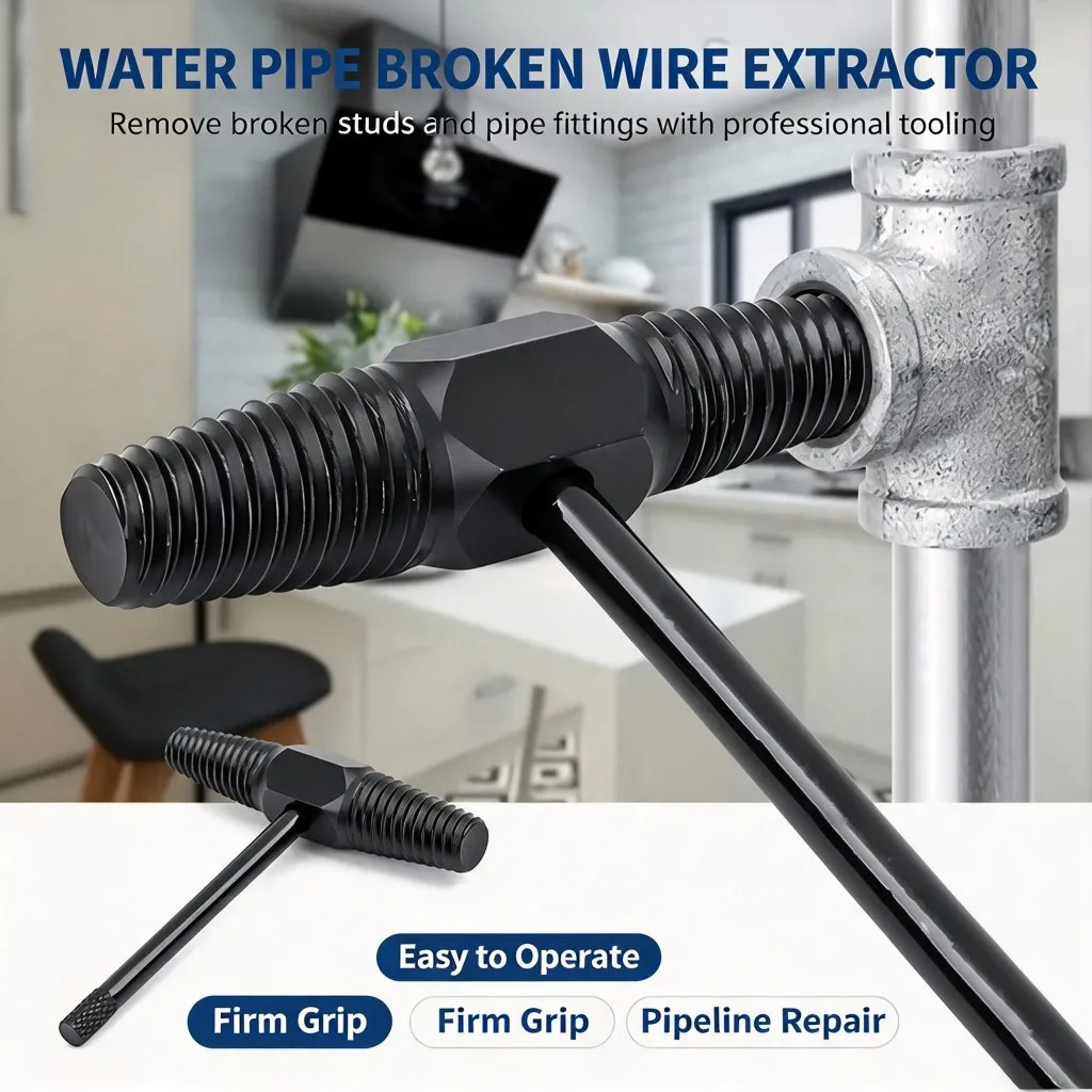 Universal Double Head Broken Thread Extractor4 & 6 Point Water Pipe Faucet Angle Valve Reverse Tap Remover Plumbing Repair Tool