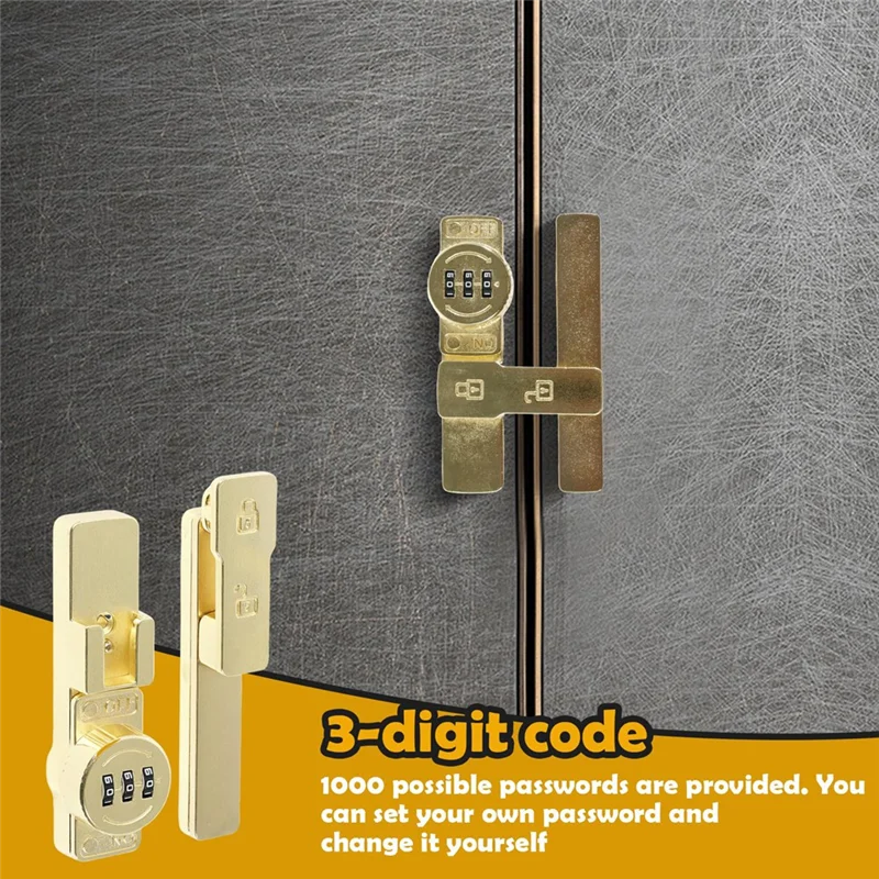

ABZC-Barn Door Lock Flip Latch Lock With 3 Digit Combination 180 Degree Sliding Door Password Locks