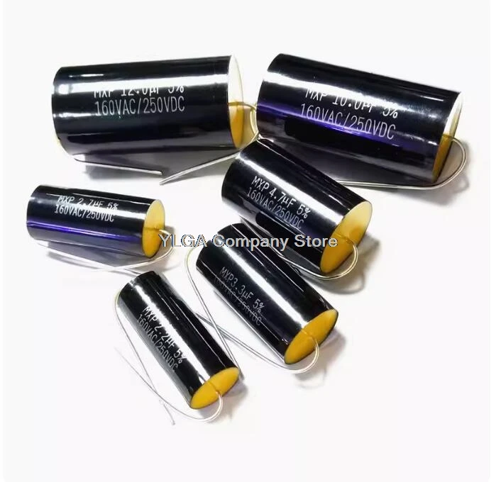 MXP crossover axial electrodeless audio capacitor 160VAC/250V2.2UF2.7/3.3/4.7/10/12UF     5PCS -1lot