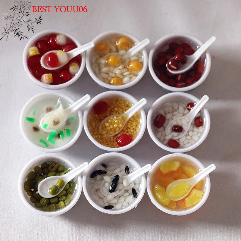 

(YOUU06)1:6 Mini Dollhouse Bowl Desserts Food For Doll Kitchen Decor Accessories Toys
