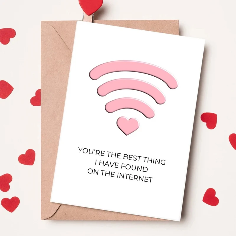 1PC Romantic Love Signal Greeting Card For Celebrating Valentine's Day, New Birthday Card For Him Or Her