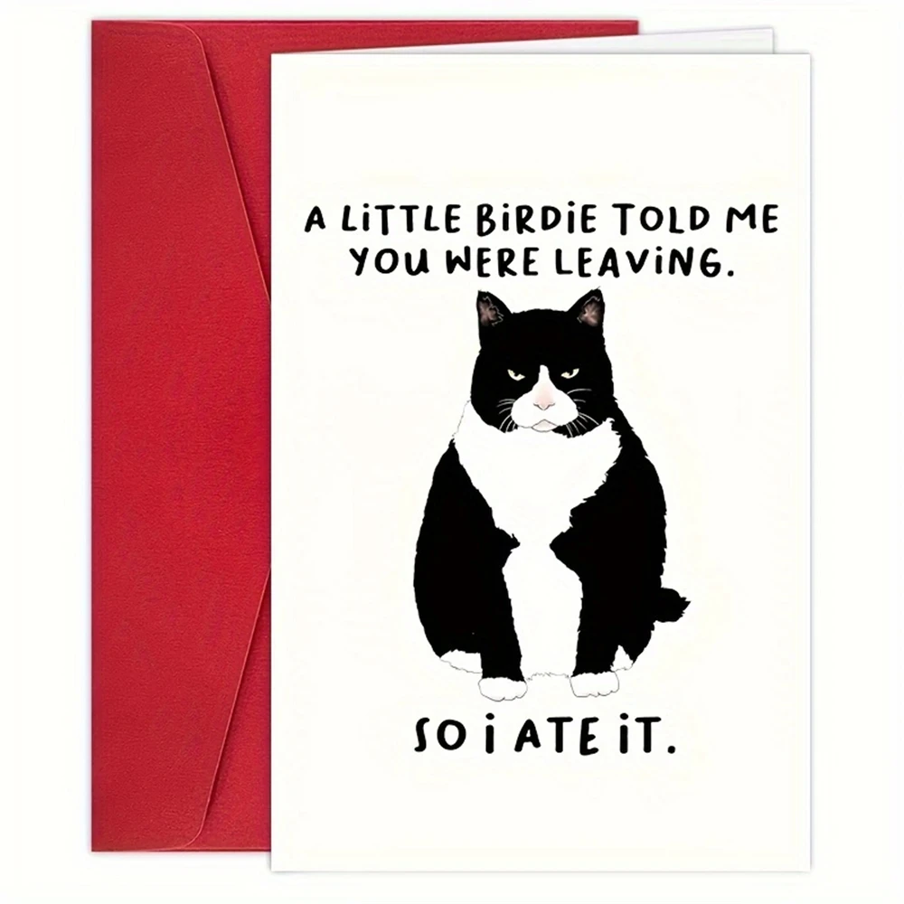 1 unidad, tarjeta de jubilación divertida, 'A Little Birdie...You Were Leaving', regalos para compañeros de trabajo, tarjeta de despedida y adiós, diversión, buena Luc
