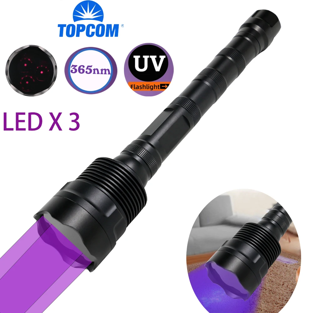 

high-power UV purple flashlight 365NM jade fluorescence anti-counterfeiting oil pollution detection porcelain identificatio