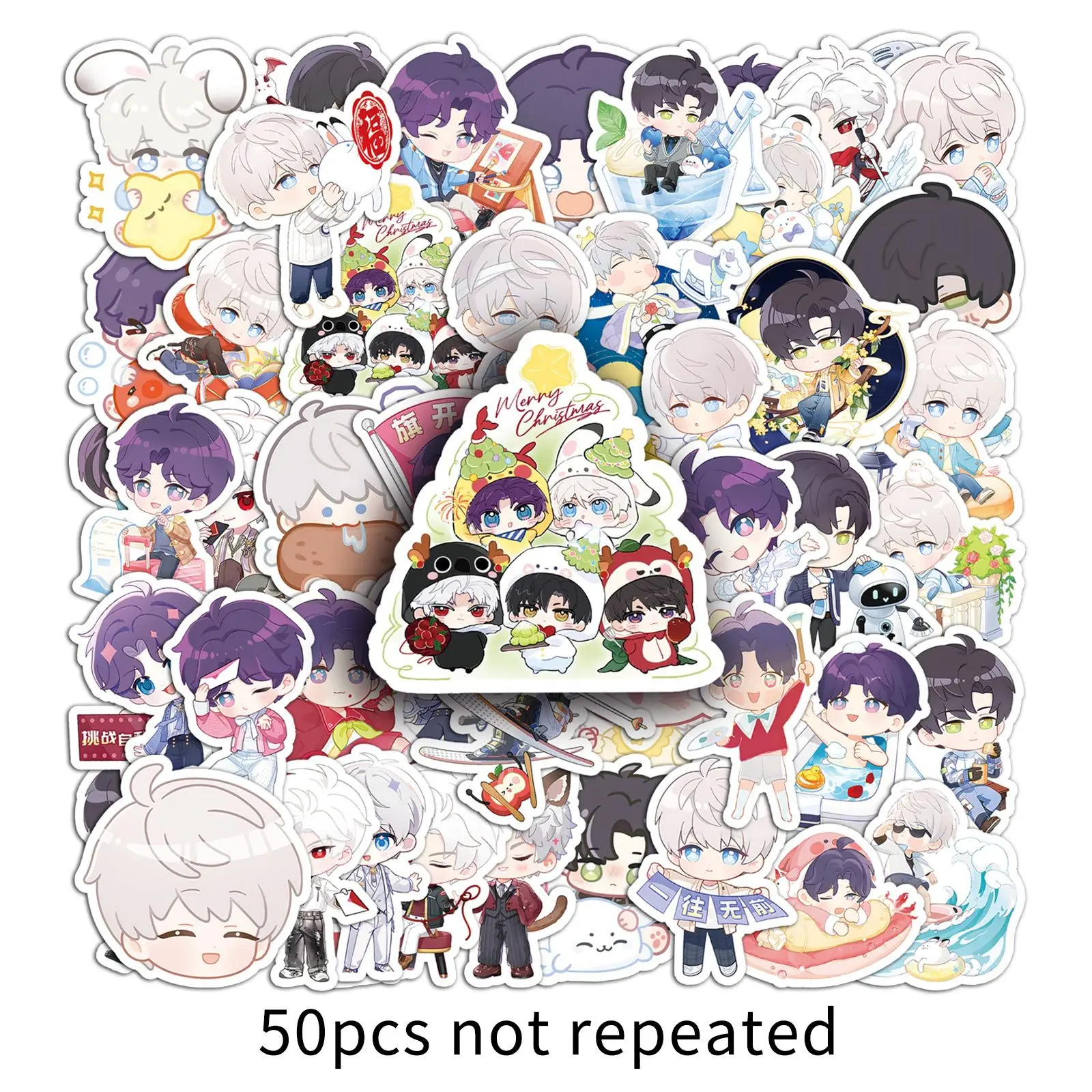 

10/50PCS Love and Deespace Xavier Zayne Q version Cute Stickers Love Game Fun Doodle Decorative Pencil Case Guitar DIY Stickers