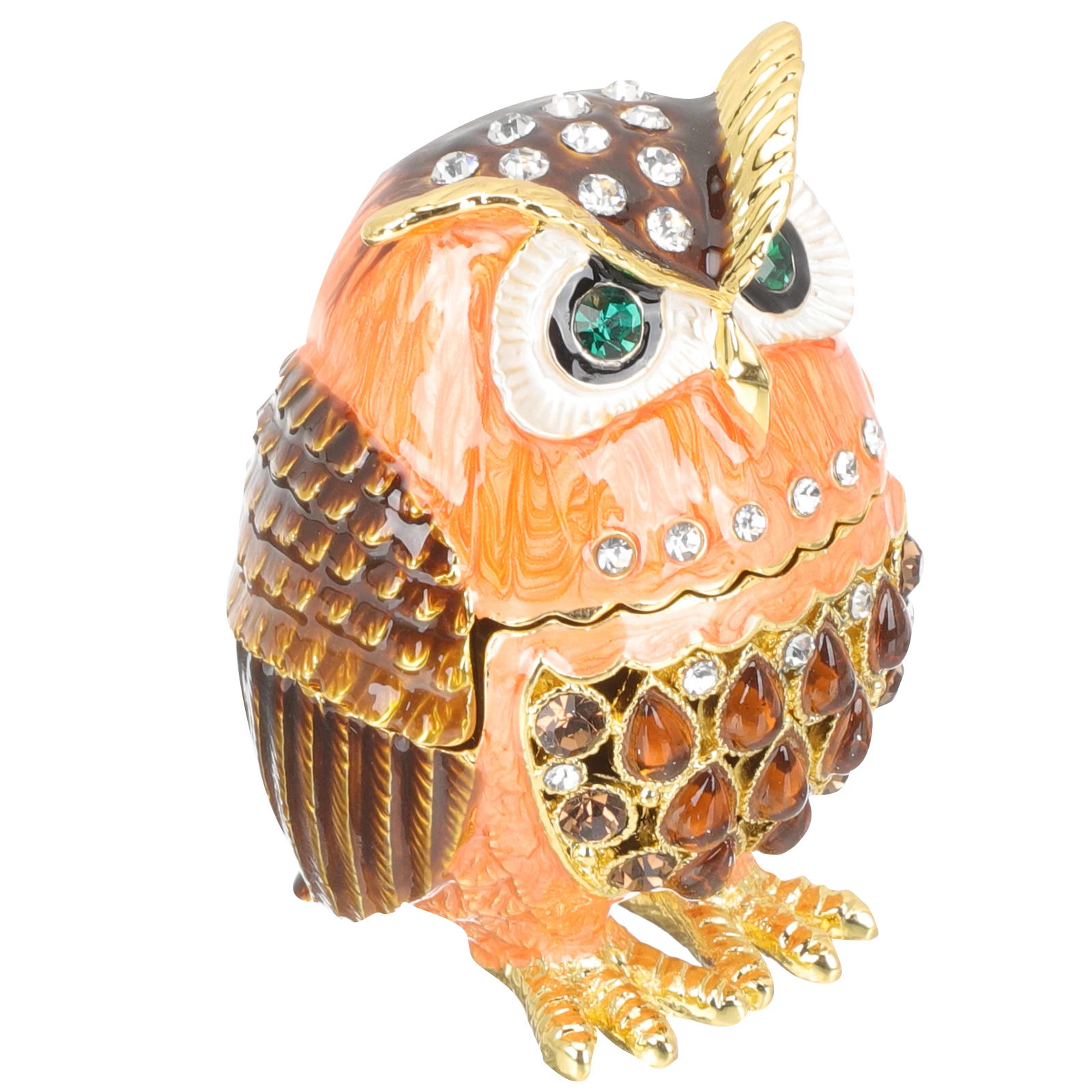 

Creative Owl Shape Alloy Jewelry Box Trinket Storage Container Desktop Ornament Gift Packaging Decorative Organizer For