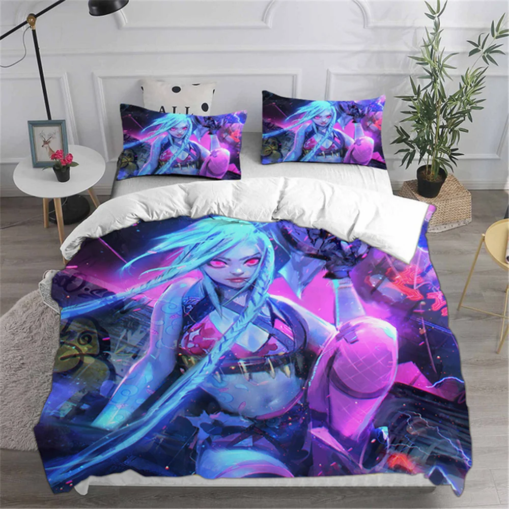 Bedding Sets LOL Jinx Arcane Australia /Europe/USA Full Queen King Size Quilt Duvet Cover Pillow Case 2-3 Pieces Sets