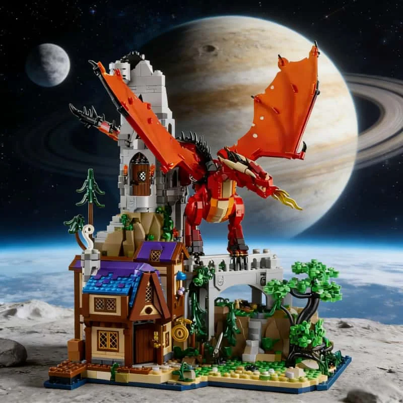2026 New version  Dungeons & Dragons: The Legend of the Red Dragon Children's Birthday and Party gifts, Building block toys