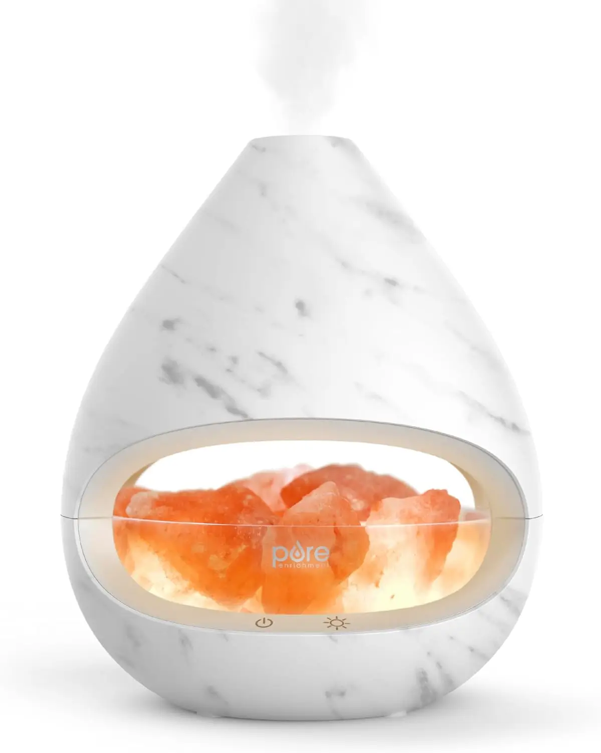 2-in-1 Himalaya-zoutlamp en diffuser voor etherische oliën, tank van 160 ml, 16 uur mist, verstelbaar licht voor thuisontspanning