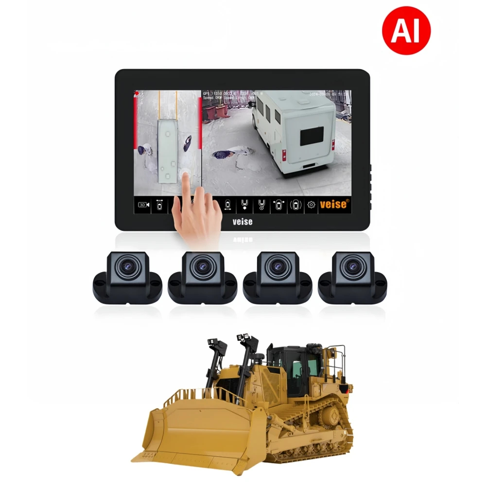 

4CH 360 Degree Camera Surround View System With Bsd For Construction Vehicle Safety Crawler Loader Bulldozer Dump Truck Crane
