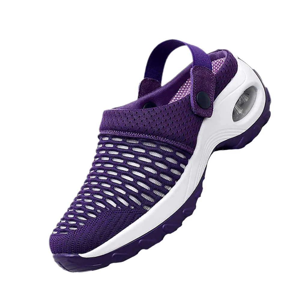 

1Pair Breathable Mesh Sandals Lightweight Female Daily Shoes Casual Non-Skid Sports Sandals Comfortable Travel Fitness