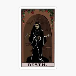 Rio Vidal Tarot Death 5PCS Stickers for Kid Decorations Background Room Cute Home Stickers Window Car Bumper Decor Cartoon Art